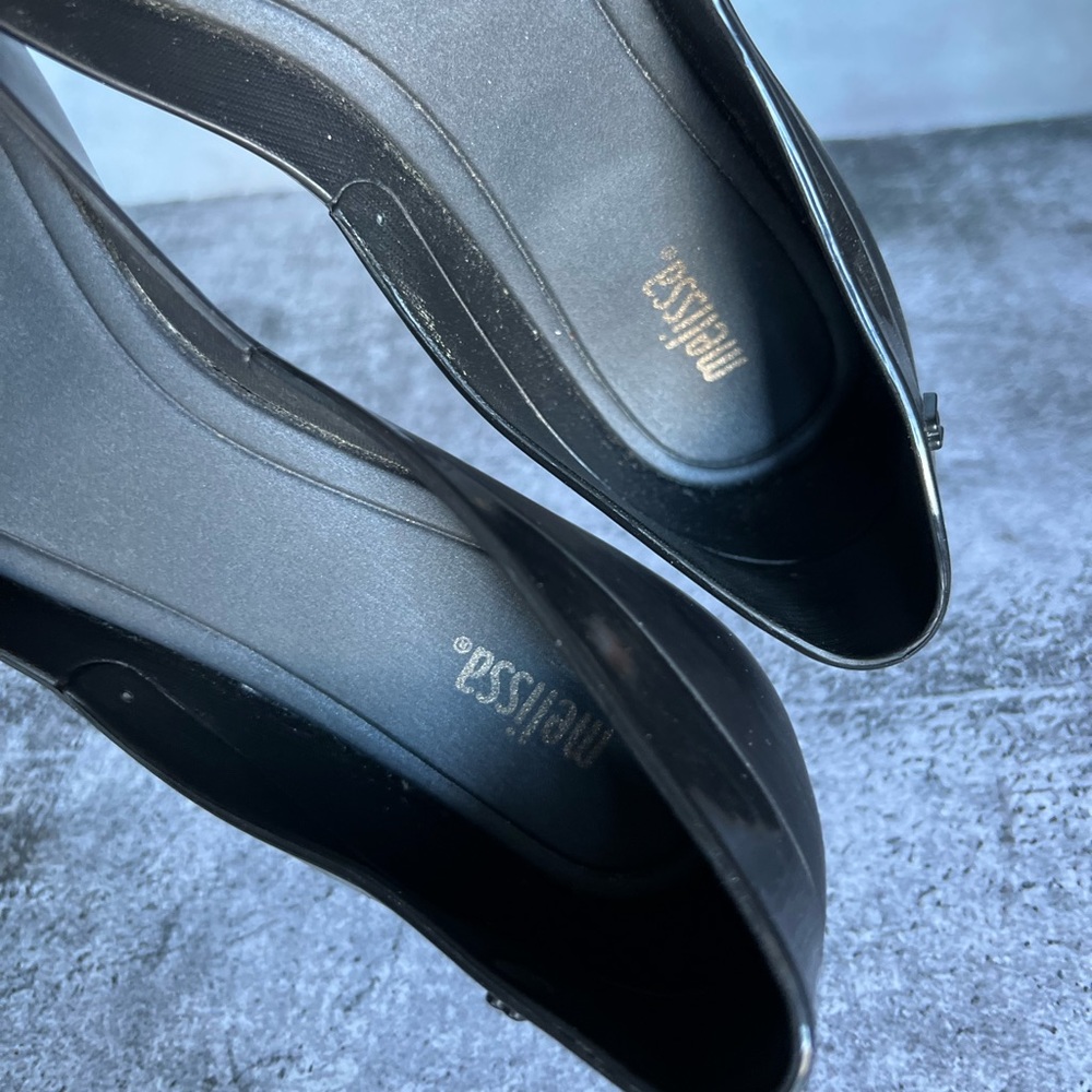 Melissa Black Flats with Bow - Picture 8 of 10